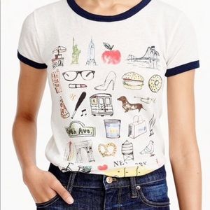 J Crew Destination New York Graphic T Shirt XXS